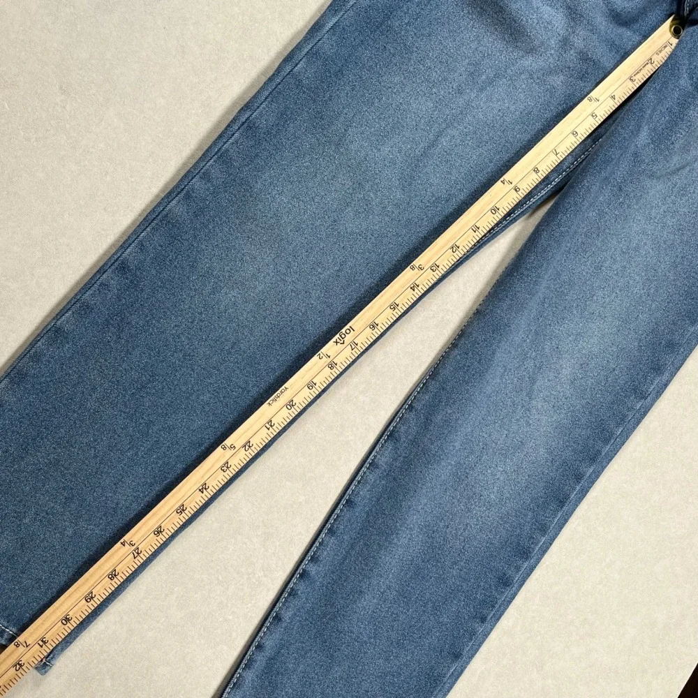 New True Religion Geno Big T Flap Jeans Men 33 Blue Relaxed Slim Red Stitch NWT